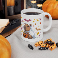 Ghost Capybara Trick or Treat Ceramic Mug