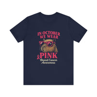 Capybara October Pink Breast Cancer Support Unisex T-Shirt