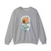 Astronaut Capybara Holding Earth Unisex Sweatshirt