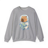 Astronaut Capybara Holding Earth Unisex Sweatshirt
