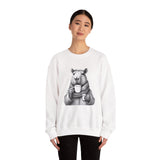 Cozy Capybara Drinking Coffee Mug Unisex Sweatshirt