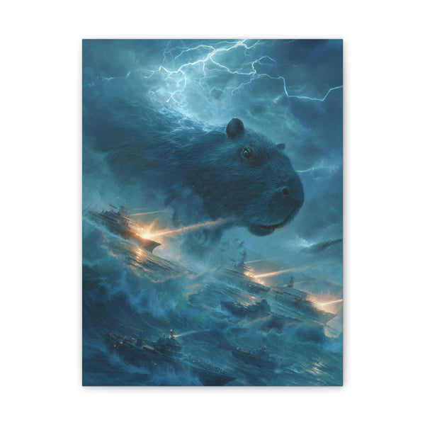 Kaiju Capybara Attack Canvas Print