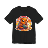 Adorable Capybara Sunset Reading Vibes Unisex T-Shirt