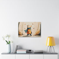 Autumn Stroll Capybara Cozy Vibes Canvas Print