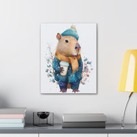 Winter Capy Vibes Canvas Print