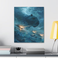 Kaiju Capybara Attack Canvas Print