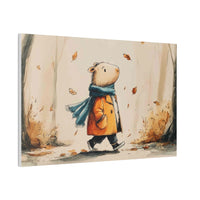 Autumn Stroll Capybara Cozy Vibes Canvas Print