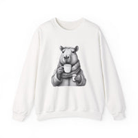 Cozy Capybara Drinking Coffee Mug Unisex Sweatshirt