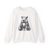 Cozy Capybara Drinking Coffee Mug Unisex Sweatshirt