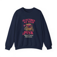 Capybara October Pink Breast Cancer Support Unisex Sweatshirt