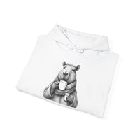 Cozy Capybara Drinking Coffee Mug Unisex Hoodie