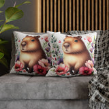 Floral Capybara Bliss Pillowcase