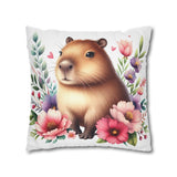 Floral Capybara Bliss Pillowcase