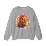 Adorable Capybara Sunset Reading Vibes Unisex Sweatshirt