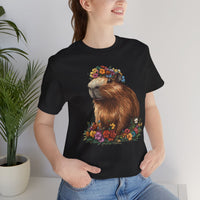 Flower Crown Capybara Botanical Bloom Unisex T-Shirt