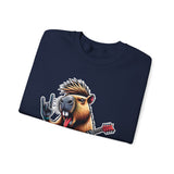 Rockstar Capybara with Electric Guitar Unisex Sweatshirt