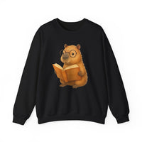 Bookworm Capybara Glasses On Unisex Sweatshirt