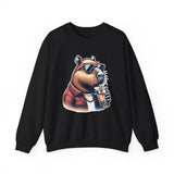 Stylish Capybara with Sunglasses and Boba Unisex Sweatshirt