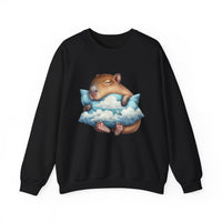 Sleepy Capybara Dreaming on Cloud Pillow Unisex Sweatshirt