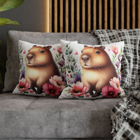 Floral Capybara Bliss Pillowcase