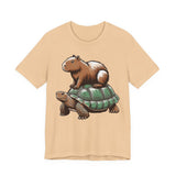 Funny Capybara Riding Turtle Design Unisex T-Shirt