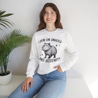 I Run On Snacks And Serenity Capybara Unisex Sweatshirt