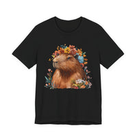 Boho Wildflower Capybara Portrait Unisex T-Shirt