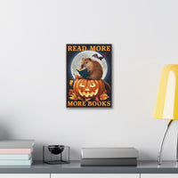 Halloween Capybara Reading Book Canvas Print