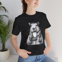 Cozy Capybara Drinking Coffee Mug Unisex T-Shirt