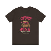 Capybara October Pink Breast Cancer Support Unisex T-Shirt