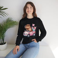 Stylish Capybara Car Adventure Unisex Sweatshirt