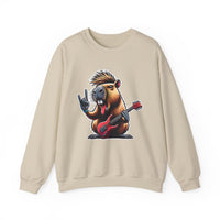 Rockstar Capybara with Electric Guitar Unisex Sweatshirt