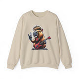 Rockstar Capybara with Electric Guitar Unisex Sweatshirt