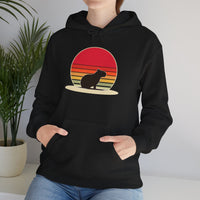 Vintage Style Capybara Sunset Design Unisex Hoodie