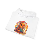 Adorable Capybara Sunset Reading Vibes Unisex Hoodie