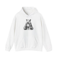 Cozy Capybara Drinking Coffee Mug Unisex Hoodie