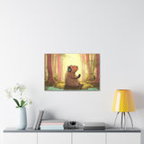 Lofi Capybara Forest Music Canvas Print