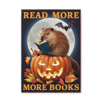 Halloween Capybara Reading Book Canvas Print