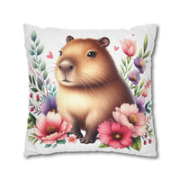 Floral Capybara Bliss Pillowcase