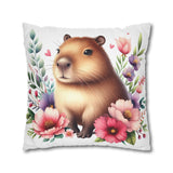Floral Capybara Bliss Pillowcase