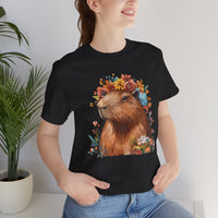 Boho Wildflower Capybara Portrait Unisex T-Shirt
