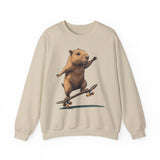 Skater Capybara Riding Skateboard Unisex Sweatshirt