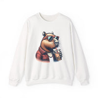 Stylish Capybara with Sunglasses and Boba Unisex Sweatshirt