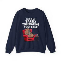 Funny Capybara Barely Tolerating You Face Unisex Sweatshirt