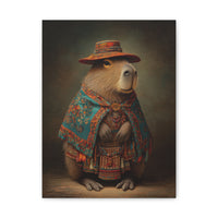 Andean Capybara Elegance Canvas Print