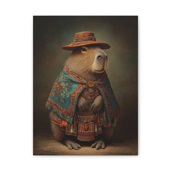 Andean Capybara Elegance Canvas Print