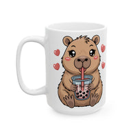 Bubble Tea Bliss with Capy Ceramic Mug