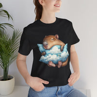 Sleepy Capybara Dreaming on Cloud Pillow Unisex T-Shirt