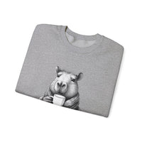 Cozy Capybara Drinking Coffee Mug Unisex Sweatshirt
