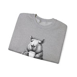 Cozy Capybara Drinking Coffee Mug Unisex Sweatshirt